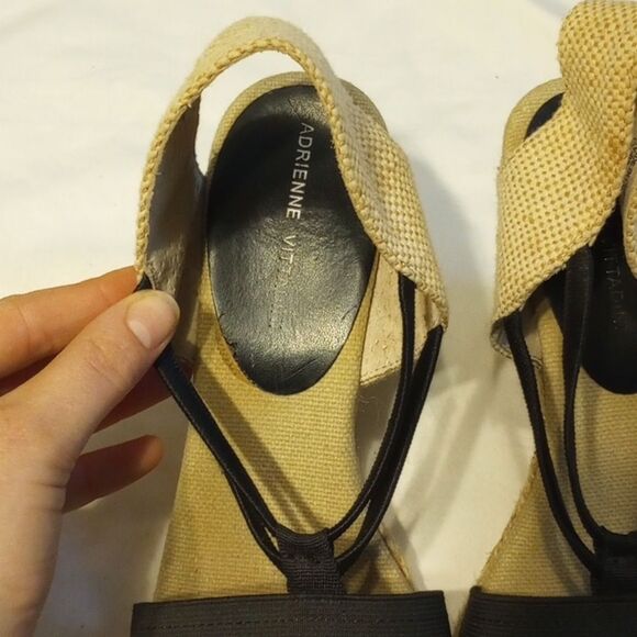 Black and Tan Adrienne Vittadini Wedge Sandals - Picture 7 of 11